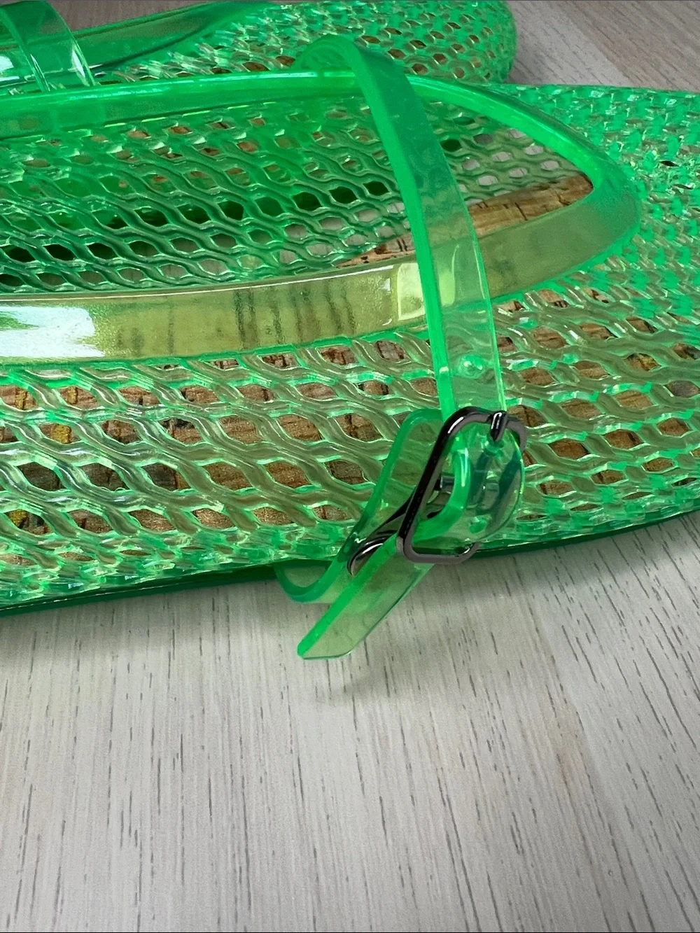 Transparent Green Jelly Mary Jane Flats, Women’s Size 7, Forever